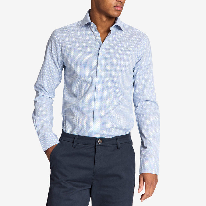 Marsenic Slim Fit Shirt i blått – skjorta i bomull för herr med slim fit