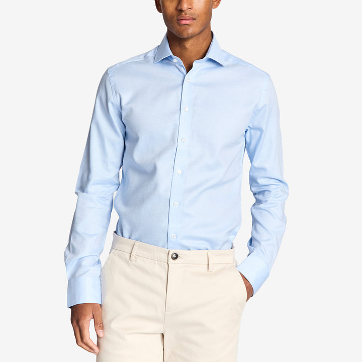 Borut Slim Fit Shirt i ljusblått – skjorta i bomull för herr med slim fit