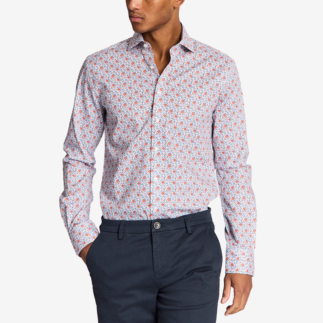 Jallouz Modern Fit Shirt i orange – skjorta i bomull för herr med modern fit