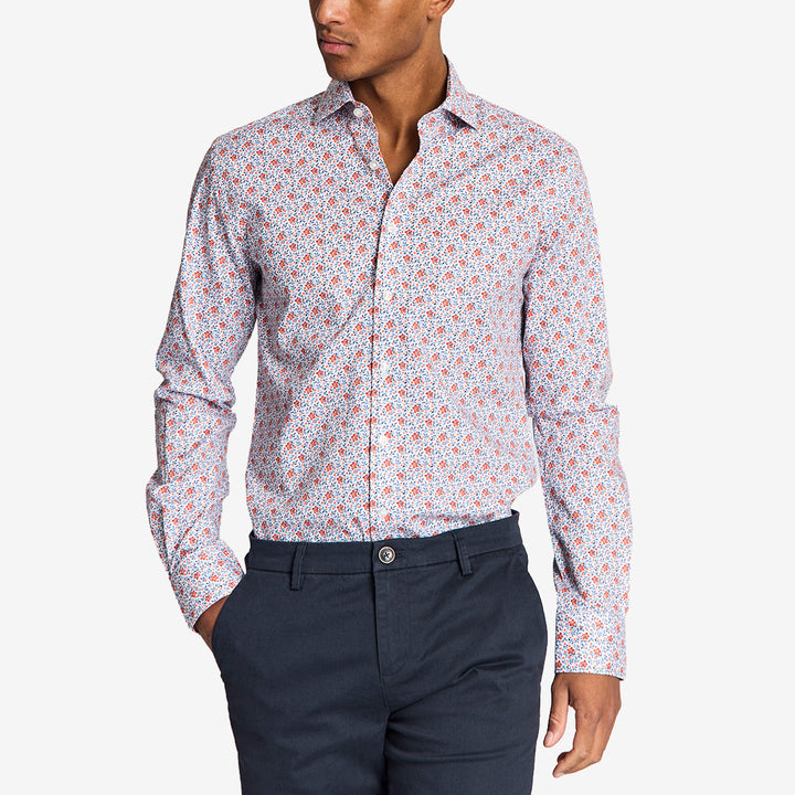 Jallouz Modern Fit Shirt i orange – skjorta i bomull för herr med modern fit