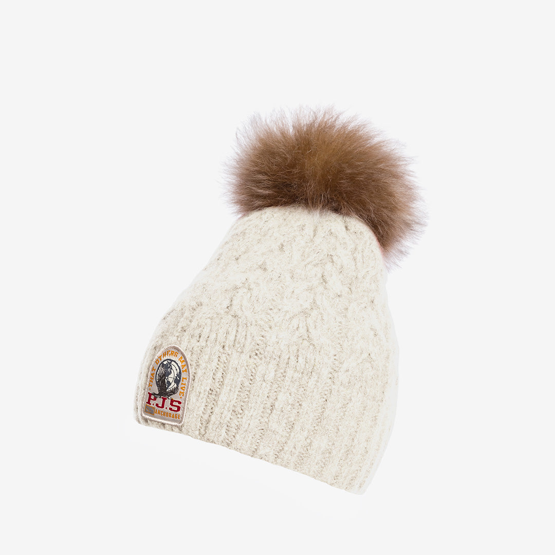 Parajumpers Kylie Knitted Beanie stickad mössa i Moonbeam med mjuk ull- och bomullsblandning.