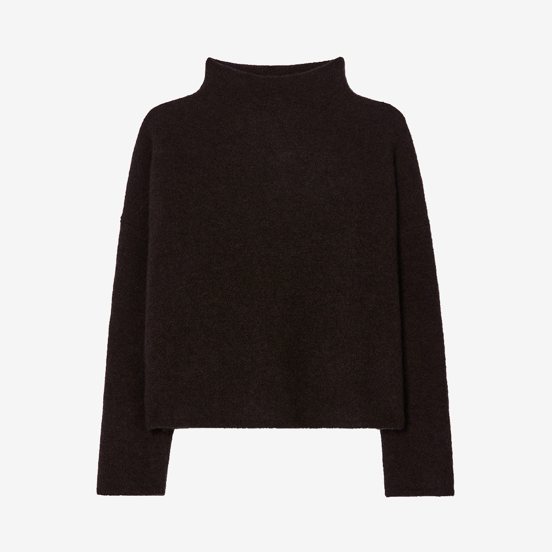 Filippa K Mika Yak Funnelneck Sweater för dam i Golden Brown med funnelneck-krage och mjuk ullblandning med yakull.