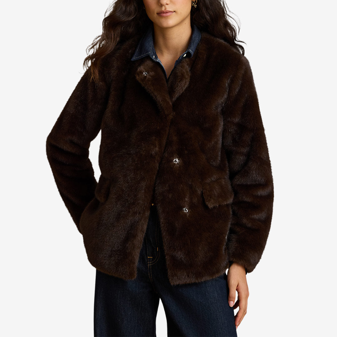 Lauren Ralph Lauren brun fuskpälsjacka dam Circuit Brown 297P04117002