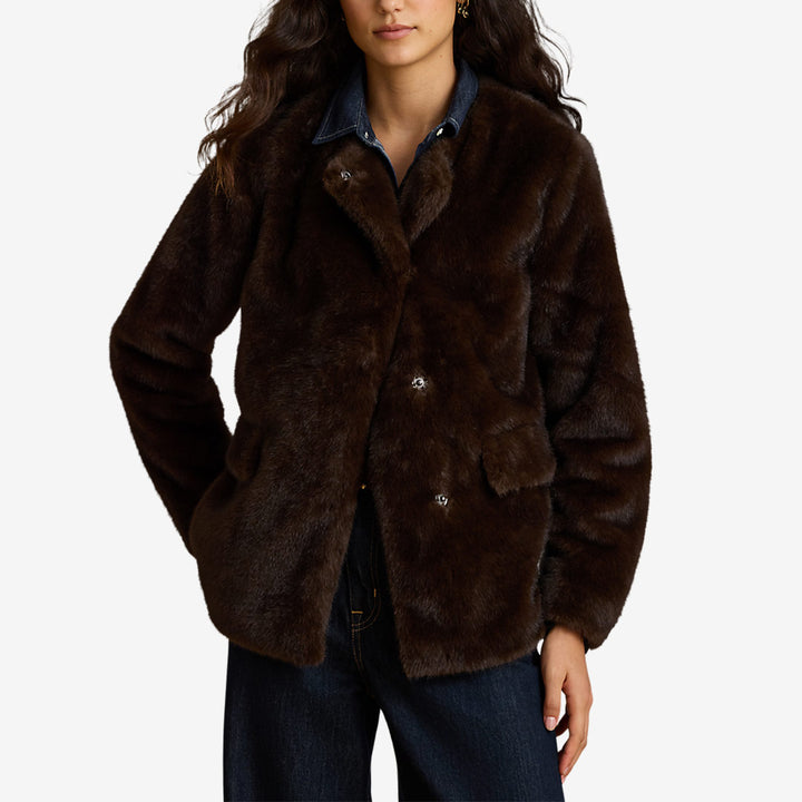 Lauren Ralph Lauren brun fuskpälsjacka dam Circuit Brown 297P04117002