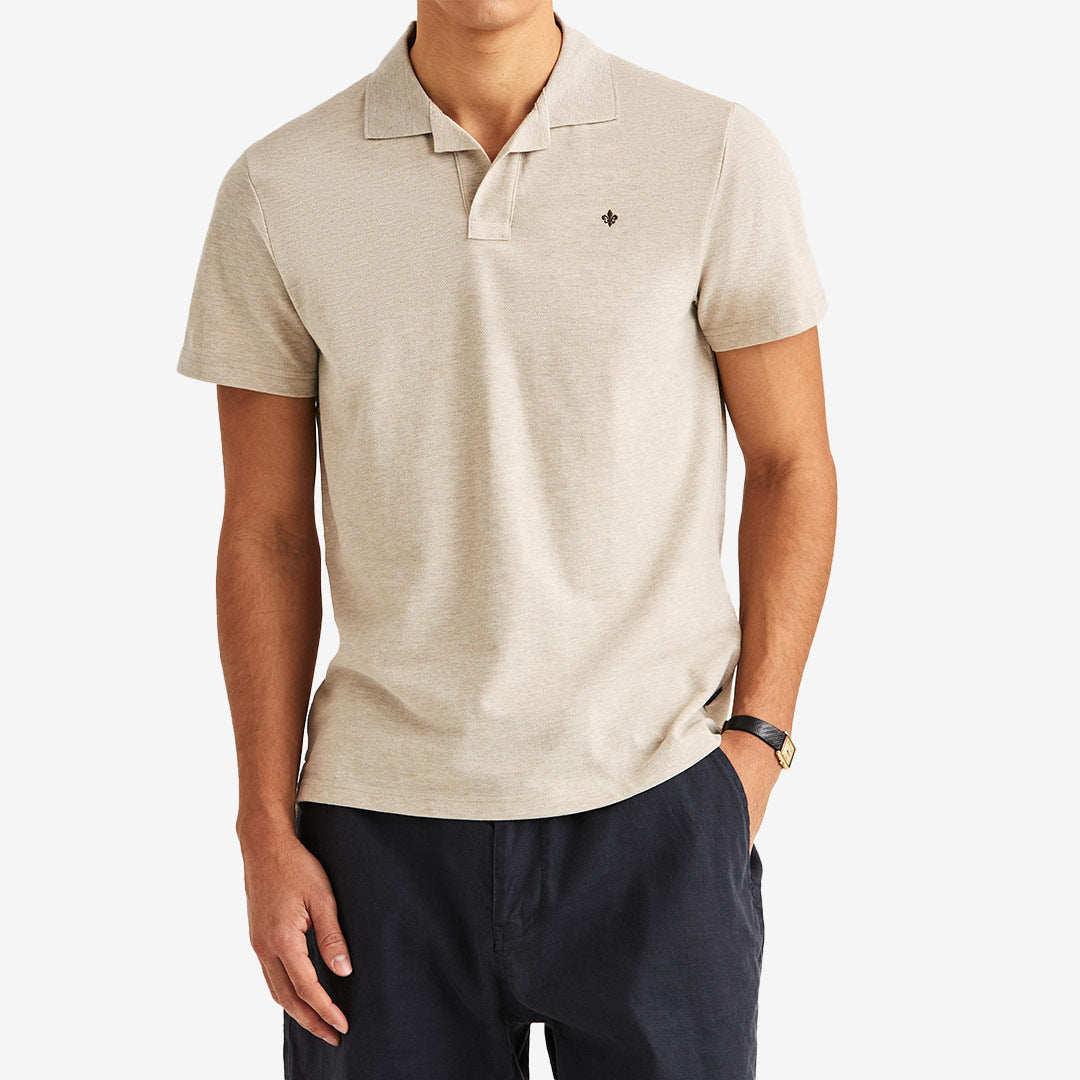 Morris Dylan Piqué Shirt Khaki pikétröja herr i bomull