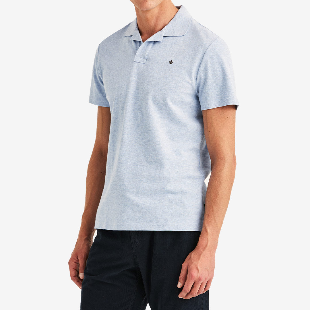 Morris Dylan Piqué Shirt Blue pikétröja herr i bomull