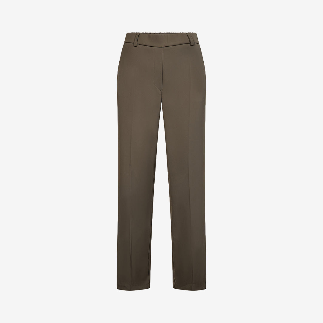 Levete Room LR-Omira 1 byxor för dam i Tarmac i 100% återvunnen polyester med stilren och minimalistisk design.