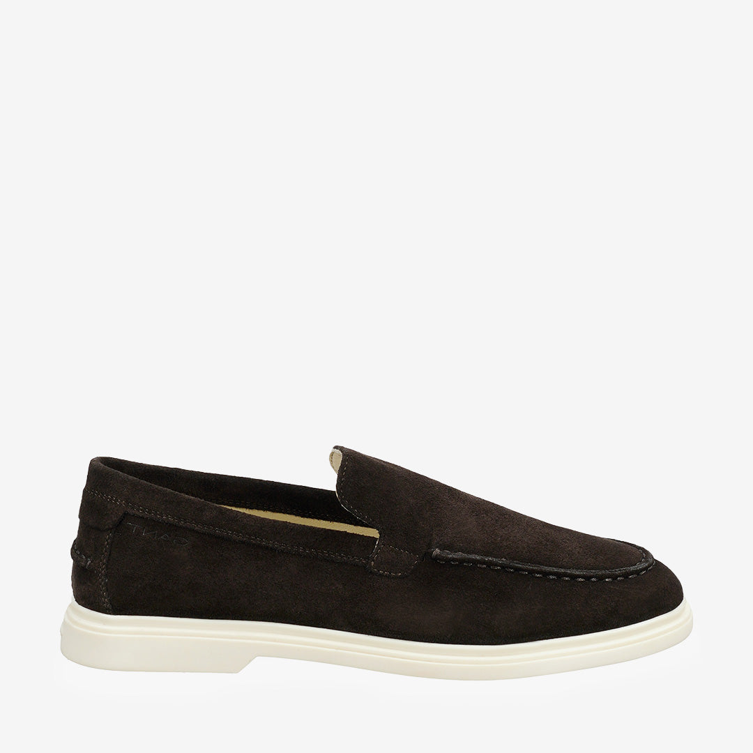 Mörkbruna sommarloafers i mocka från Gant, modell Boery G46