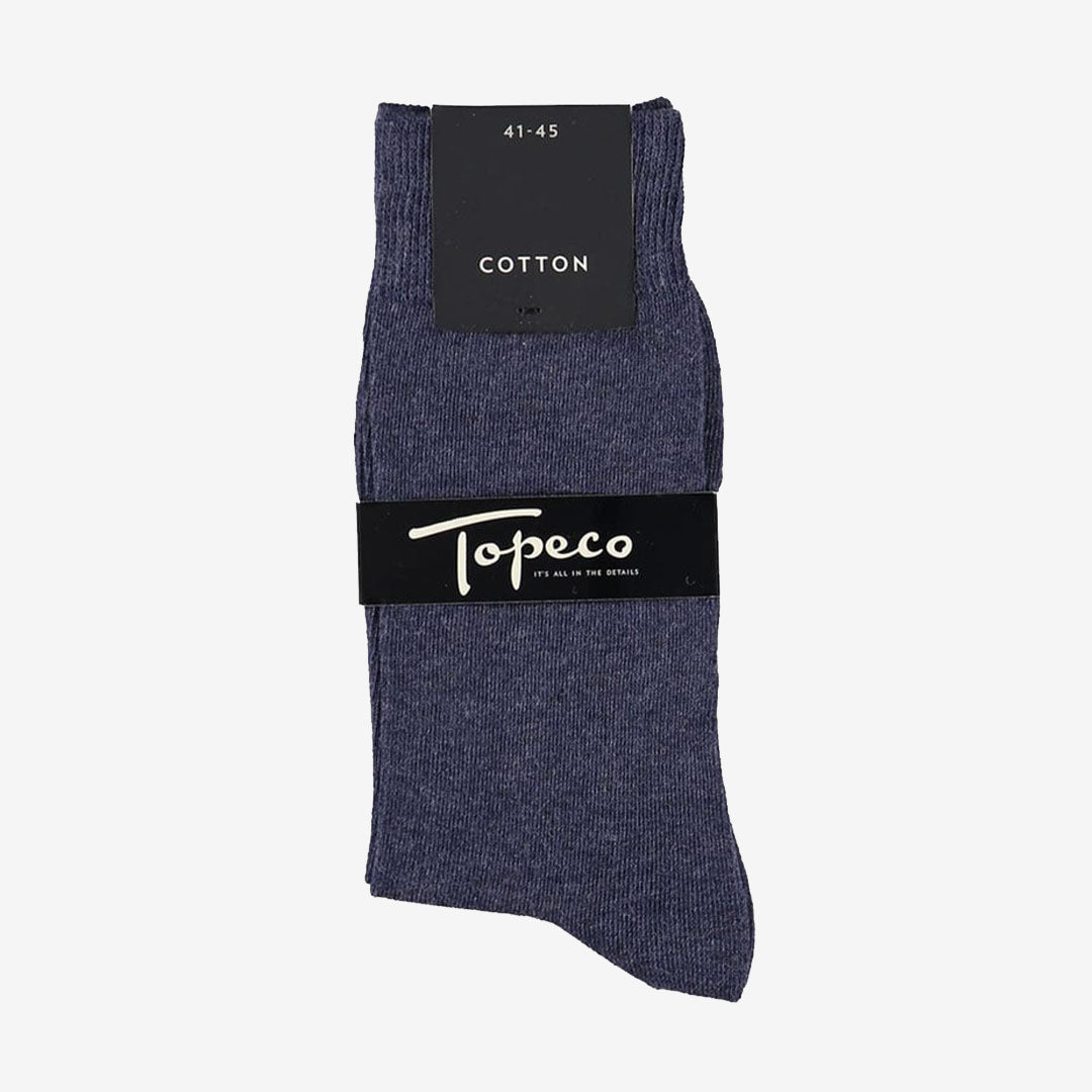 SOCK SOLID, COTTON, BLUE MELANGE