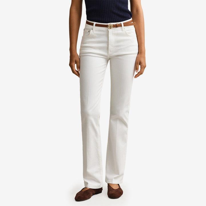 Slim flare jeans från Gant i bomull och stretch i färgen Eggshell