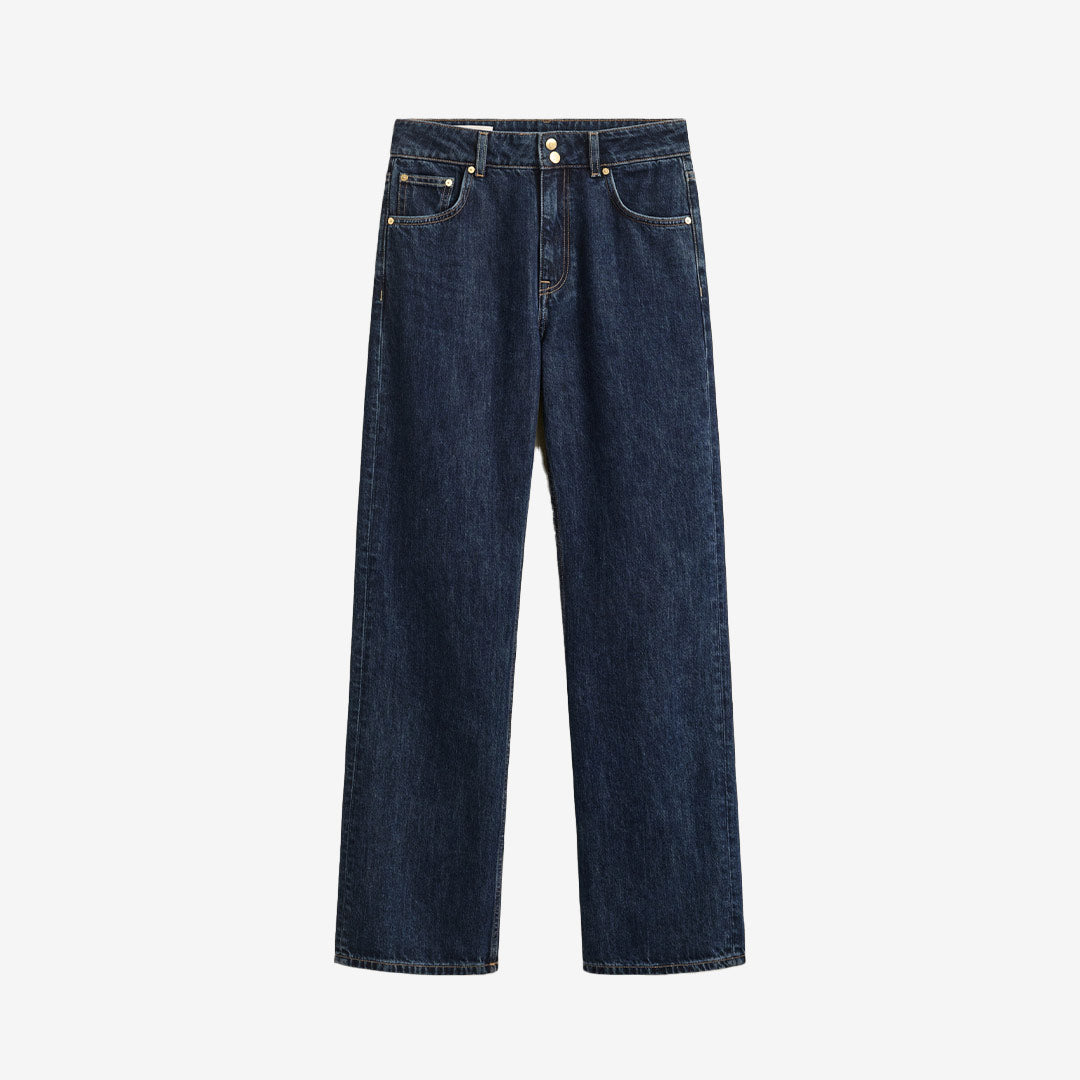 GANT Relaxed Double Button Jeans dam Dark Blue Worn In 4100323