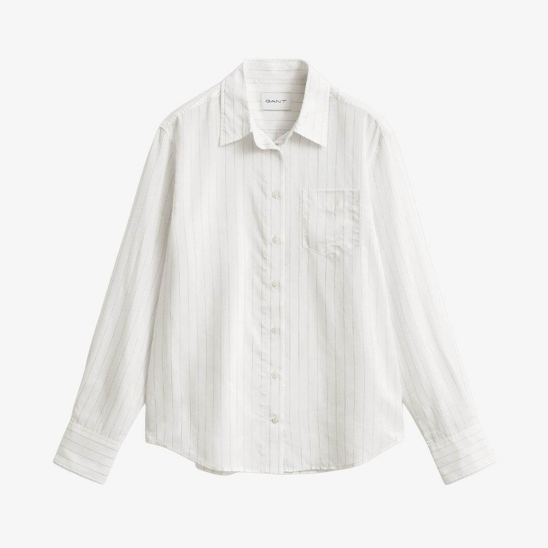 Gant Back Fold Detail Shirt 4300718 i Eggshell med ryggveck och klassisk krage för dam