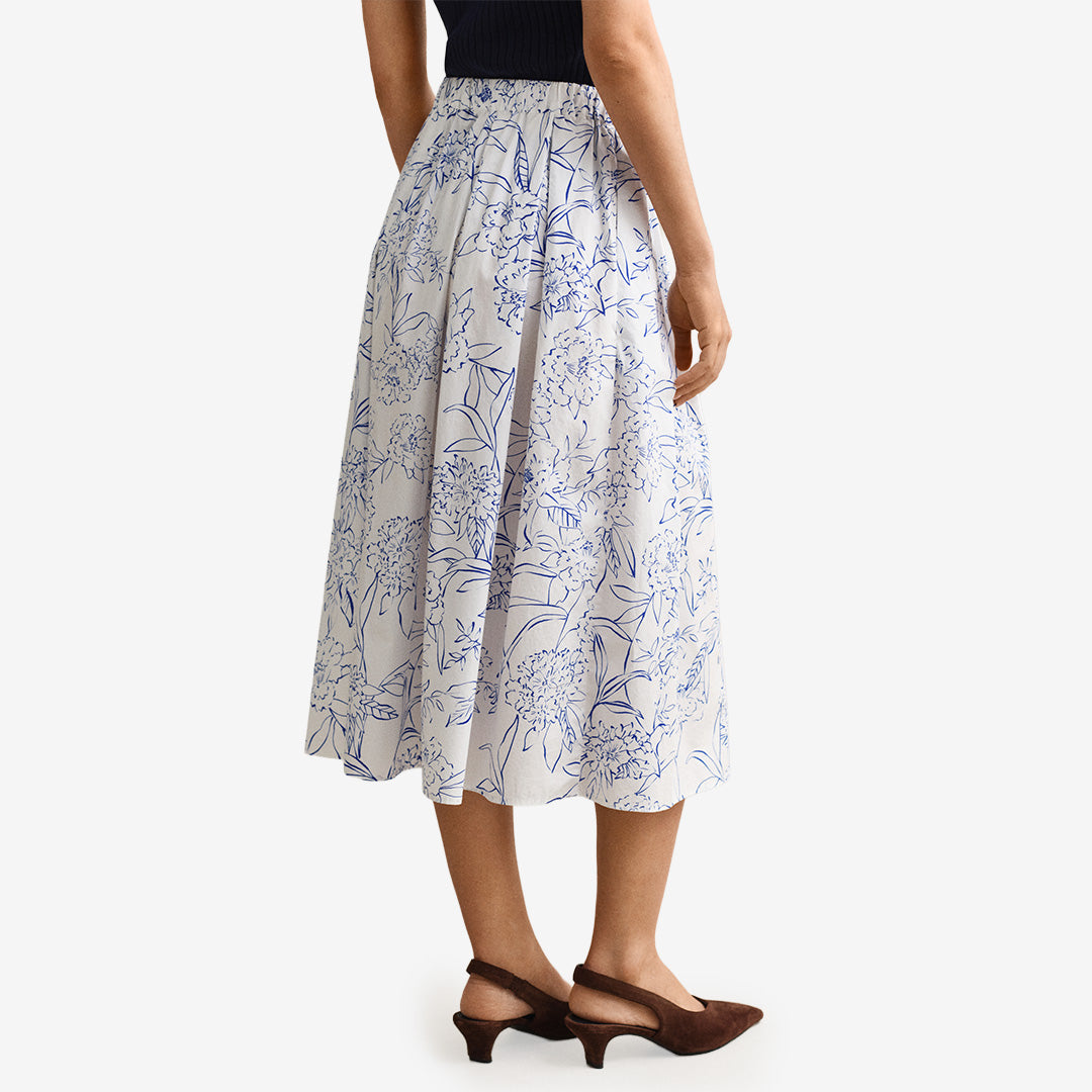 FLORAL PRINT PULL ON SKIRT