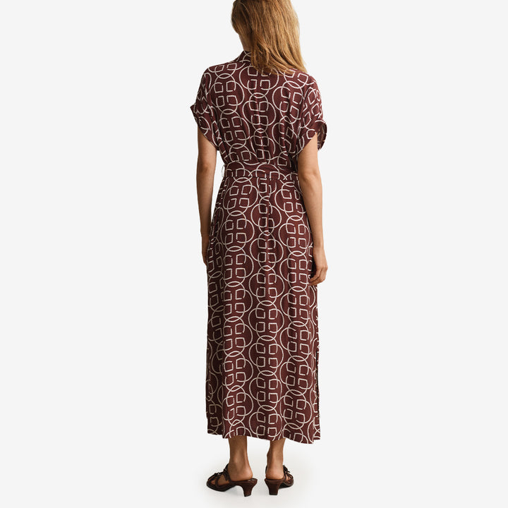 MONOGRAM PRINT CAP SLEEVE DRESS