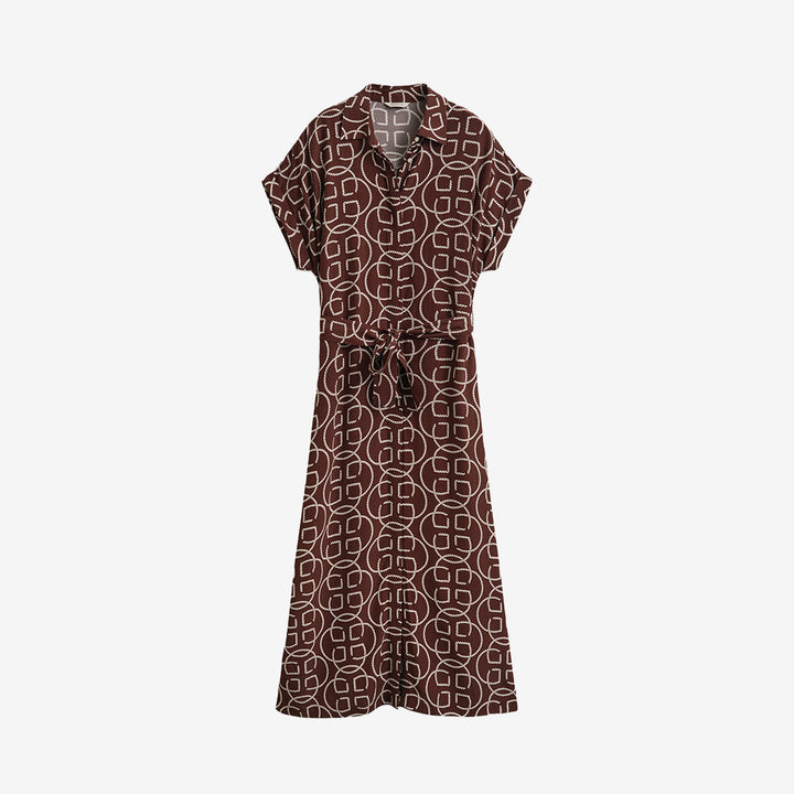 MONOGRAM PRINT CAP SLEEVE DRESS