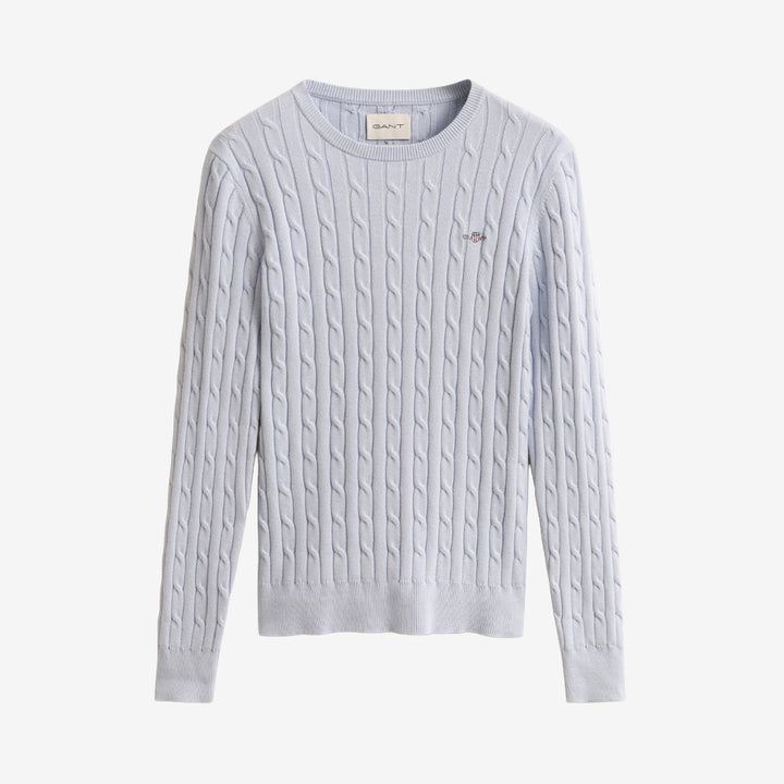 STRETCH COTTON CABLE C-NECK