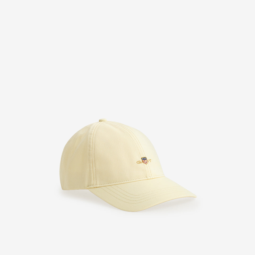 Gant Shield Cotton Twill Cap i vanilla yellow med broderad sköldlogotyp framtill