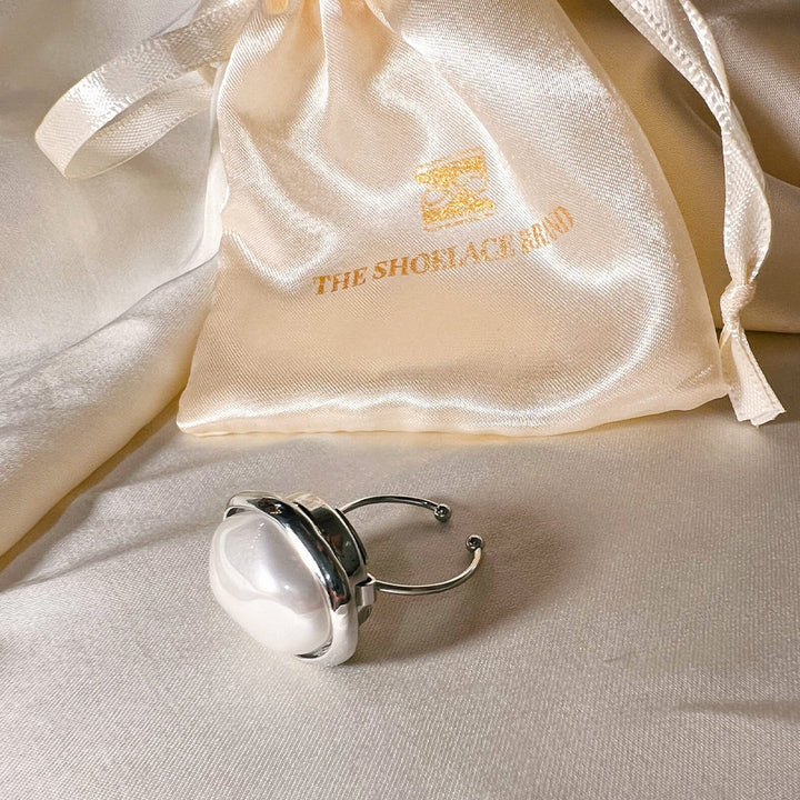Silver Adjustable Ring – Button Base