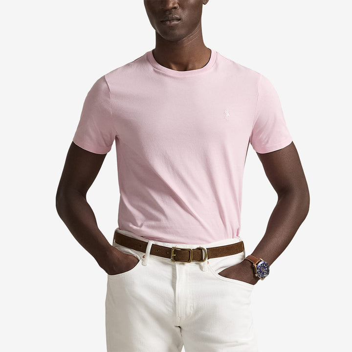Polo Ralph Lauren t-shirt herr i bomull med broderad ponnylogotyp Rosa