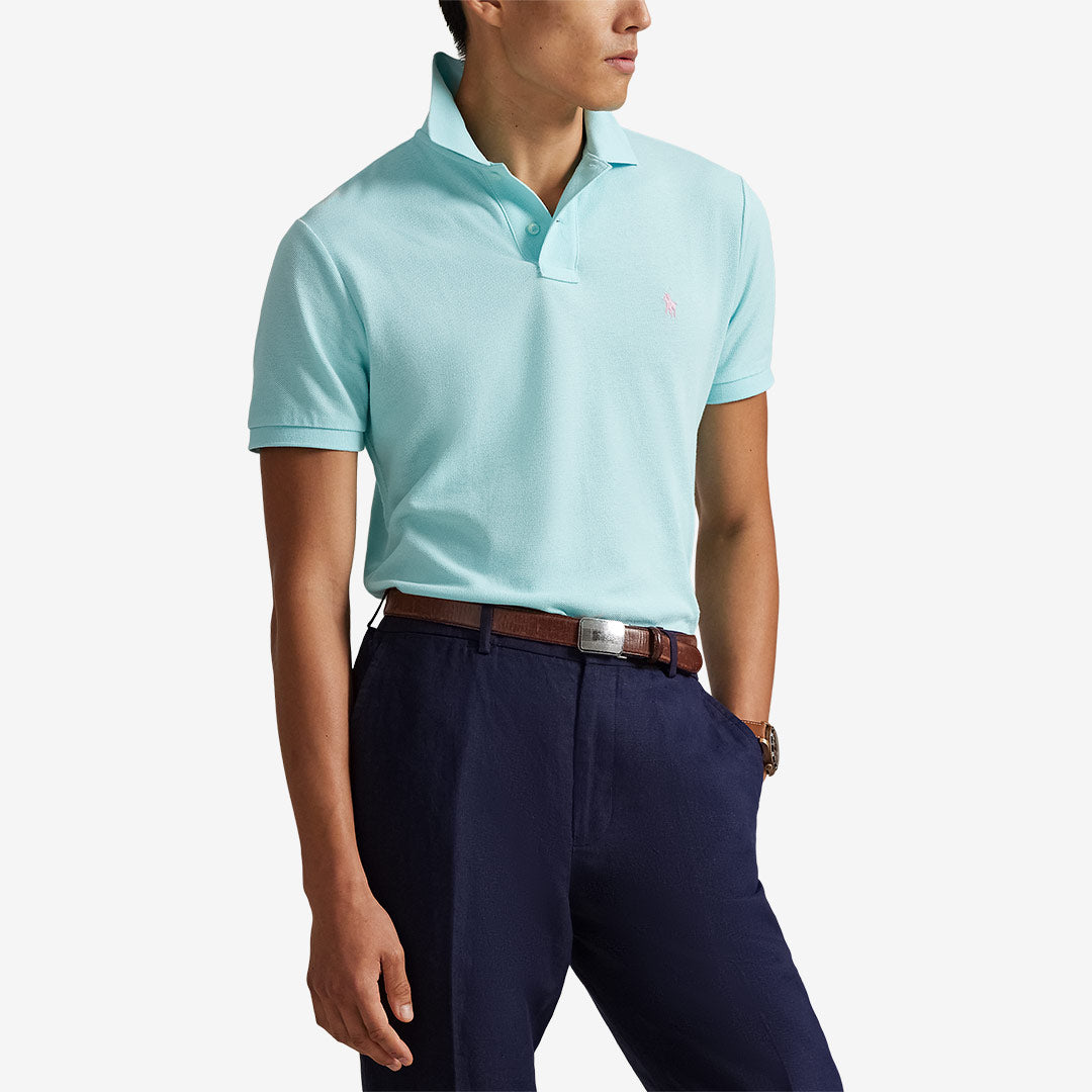 Polo Ralph Lauren pikétröja herr i bomull med broderad ponnylogotyp - New Aqua