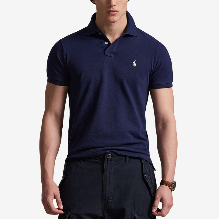 Polo Ralph Lauren pikétröja herr i bomull med broderad ponnylogotyp - Newport Navy