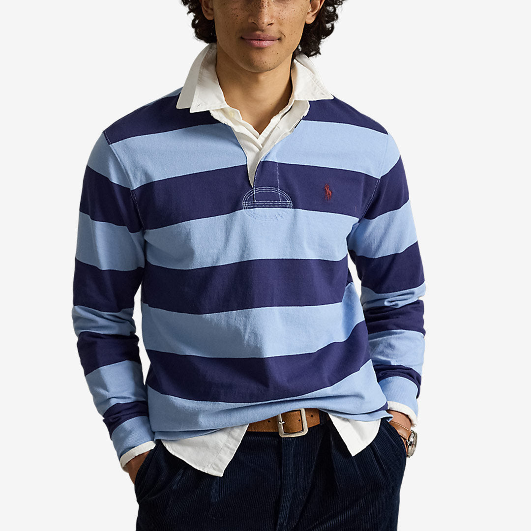 Polo Ralph Lauren Rugby Shirt herr Chambray Blue Bathus Navy 710717116508