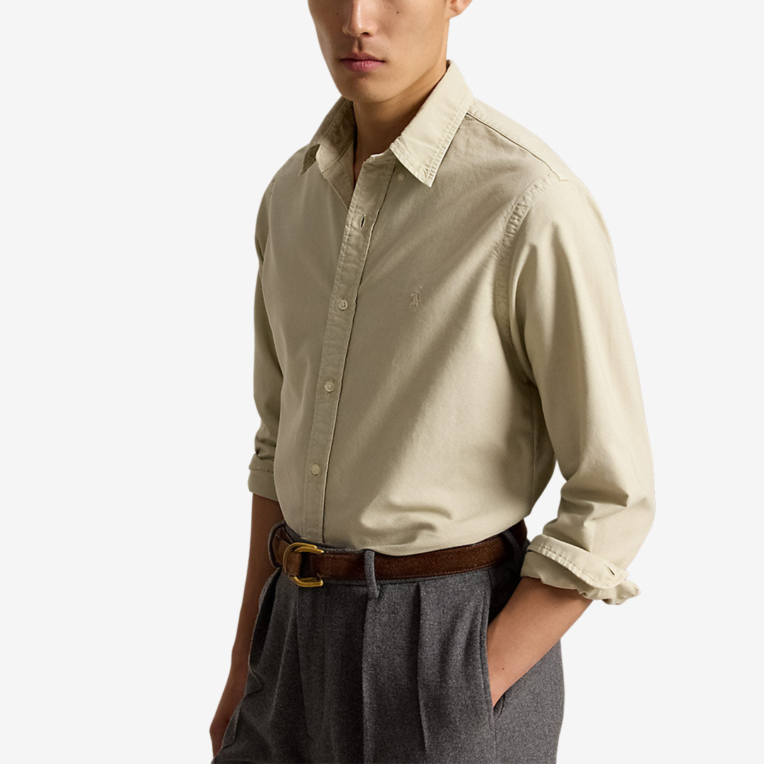 Polo Ralph Lauren Custom Fit Oxford Shirt herr Classic Stone 710805564527
