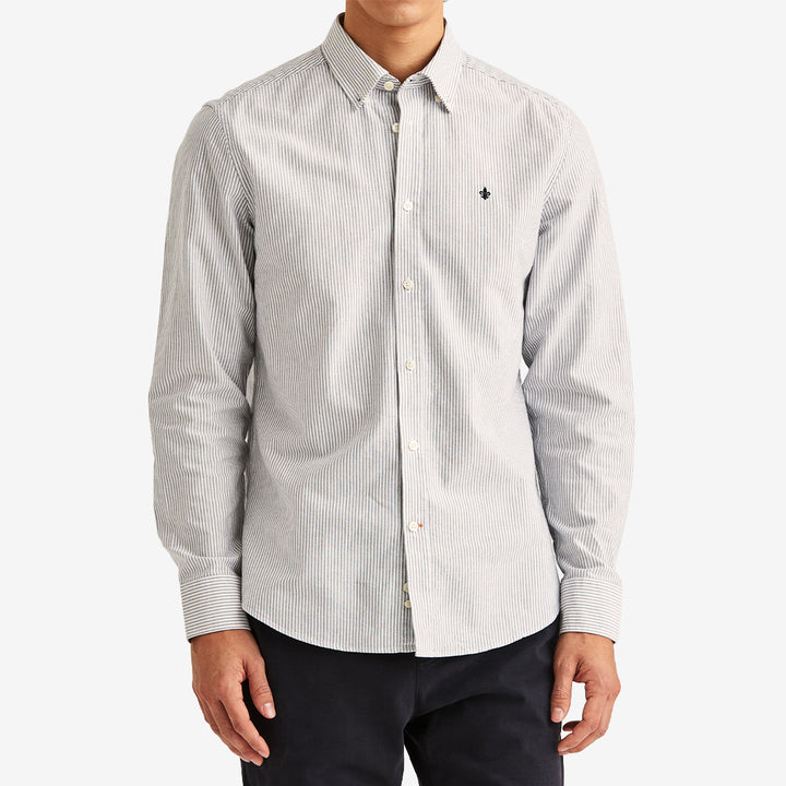 Morris Douglas Stripe Shirt Slim Fit blå randig herrskjorta i bomull