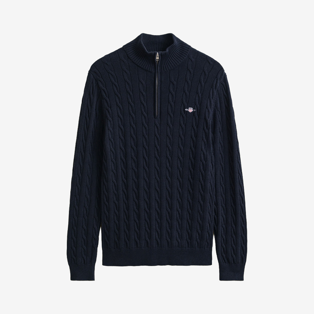 COTTON CABLE HALF ZIP
