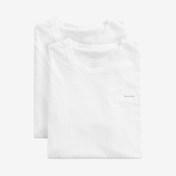 Gant bas t-shirts i 2-pack för herr i vit bomull
