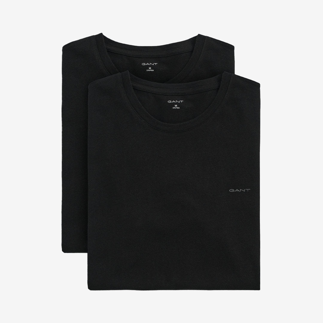GANT bas t-shirts i 2-pack för herr i svart bomull