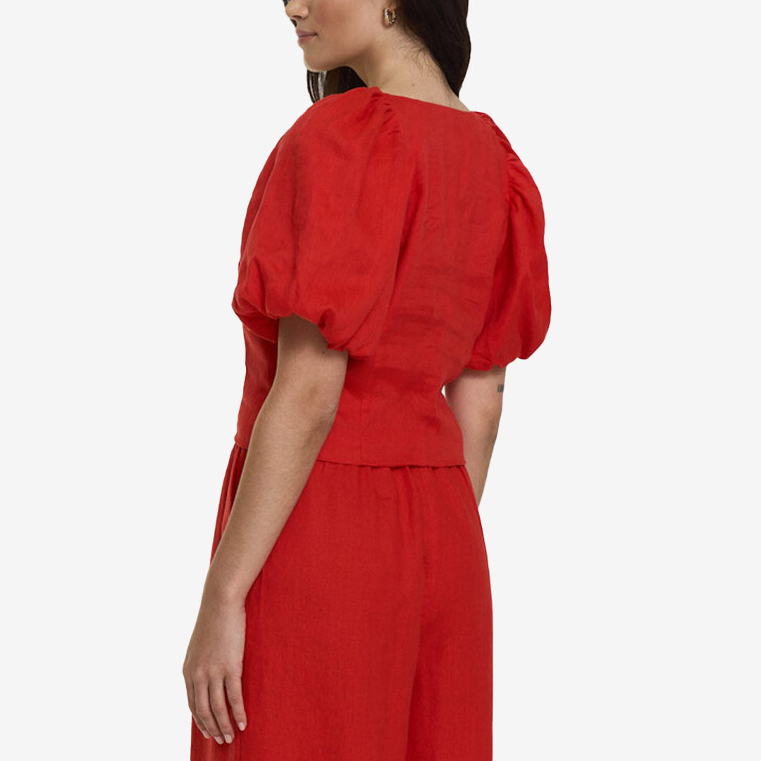 Audrina Linen Top