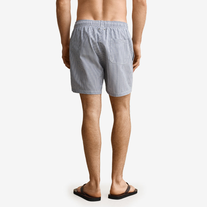STRIPED SEERSUCKER SWIM SHORTS