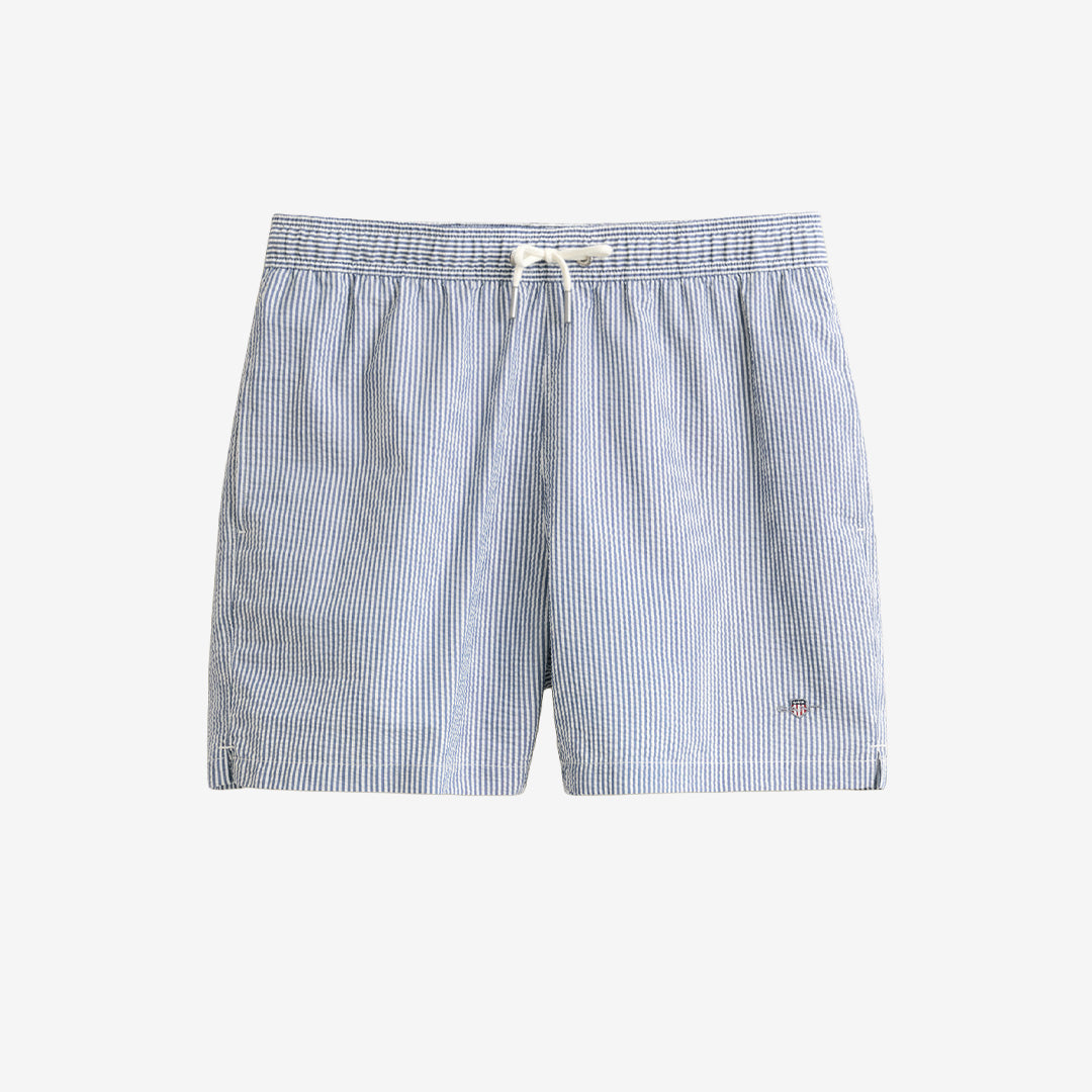 STRIPED SEERSUCKER SWIM SHORTS