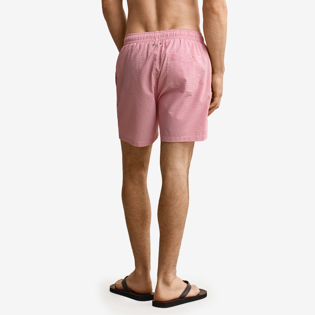 STRIPED SEERSUCKER SWIM SHORTS
