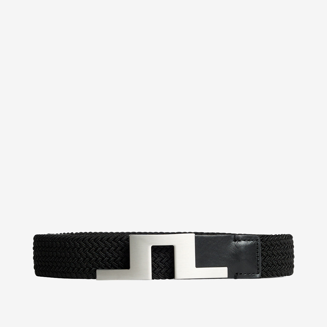 Svart flätat bälte Braided Bridge Belt med elastan, flexibel och stilren