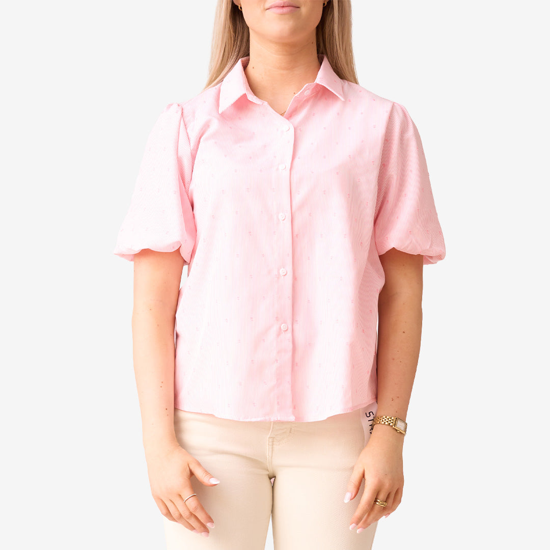 Randig blus i rosa