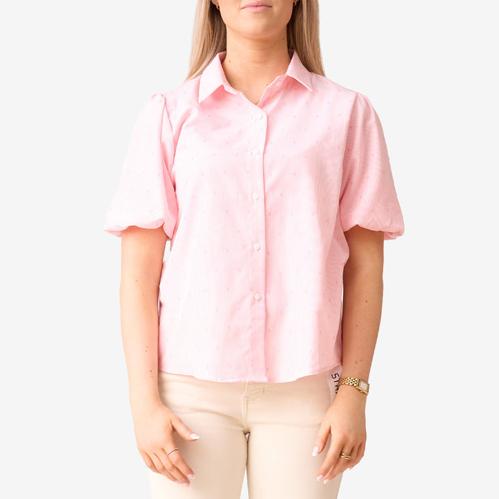 Randig blus i rosa
