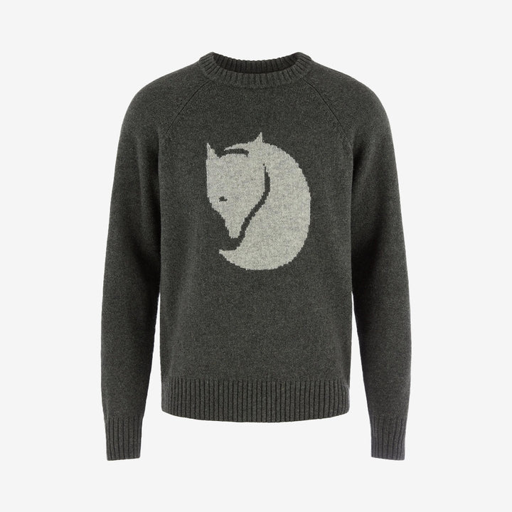 Fjällräven Logo Knit Sweater M Herr – Deep Forest
