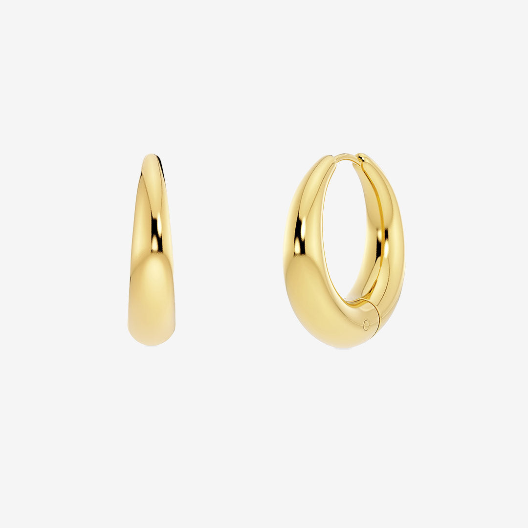 Furo Hoops Creoler L i blank 14K guldplätering, rostfritt stål, nickelsäkert