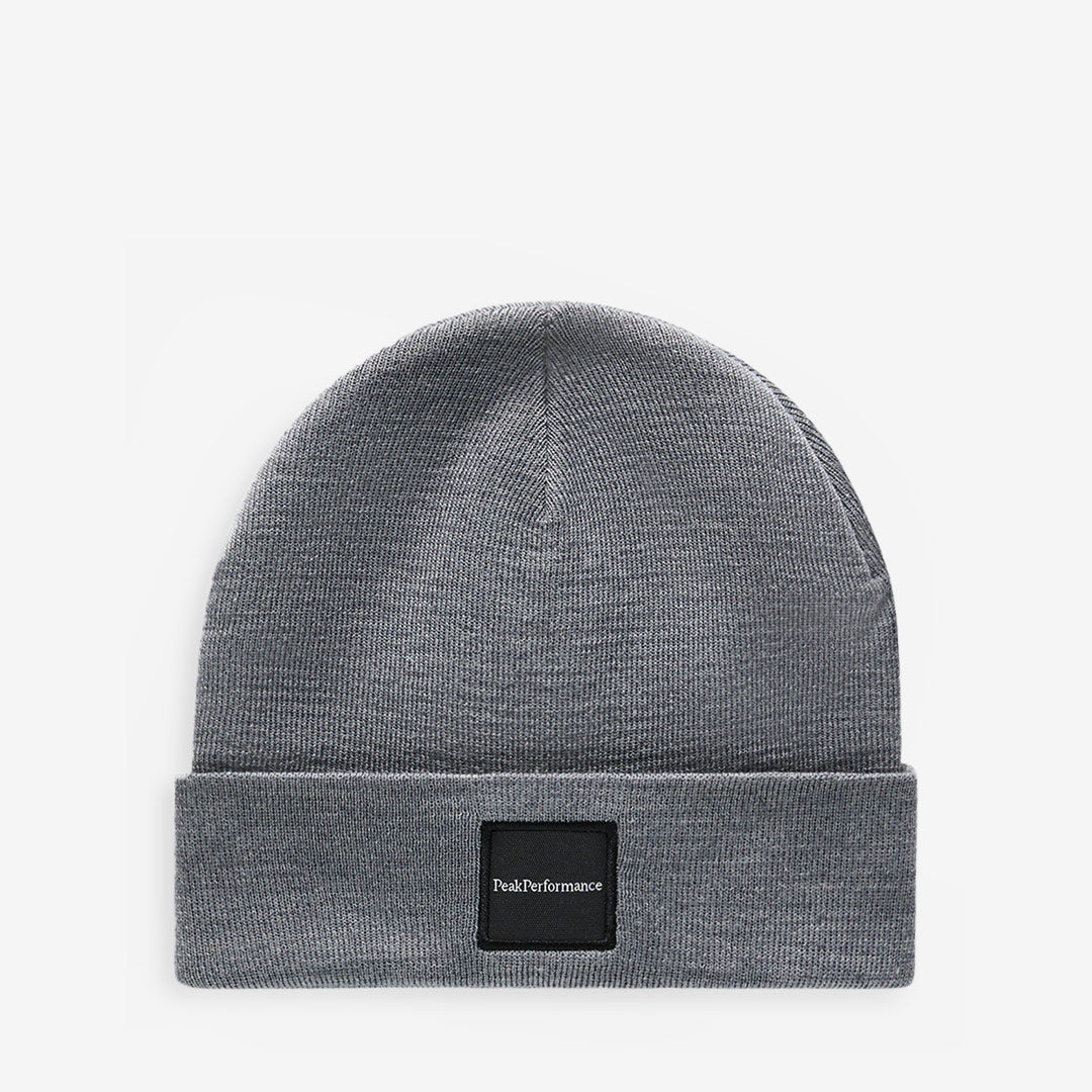Peak Performance Switch Hat mössa i Med Grey Melange med uppvikt kant och subtil logobrodering.