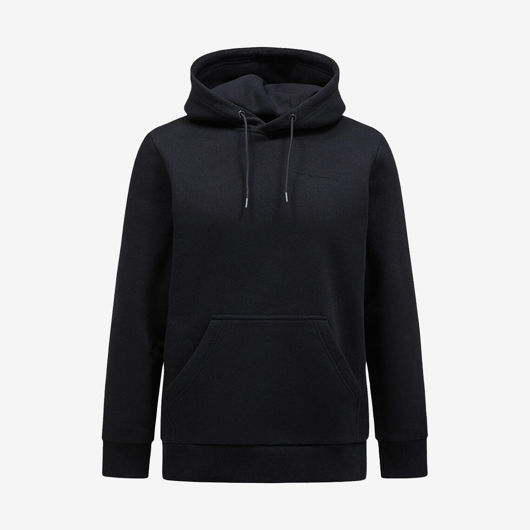 Peak Performance Original Small Logo Hood hoodie i Black med diskret logotyp och mjuk, borstad insida.