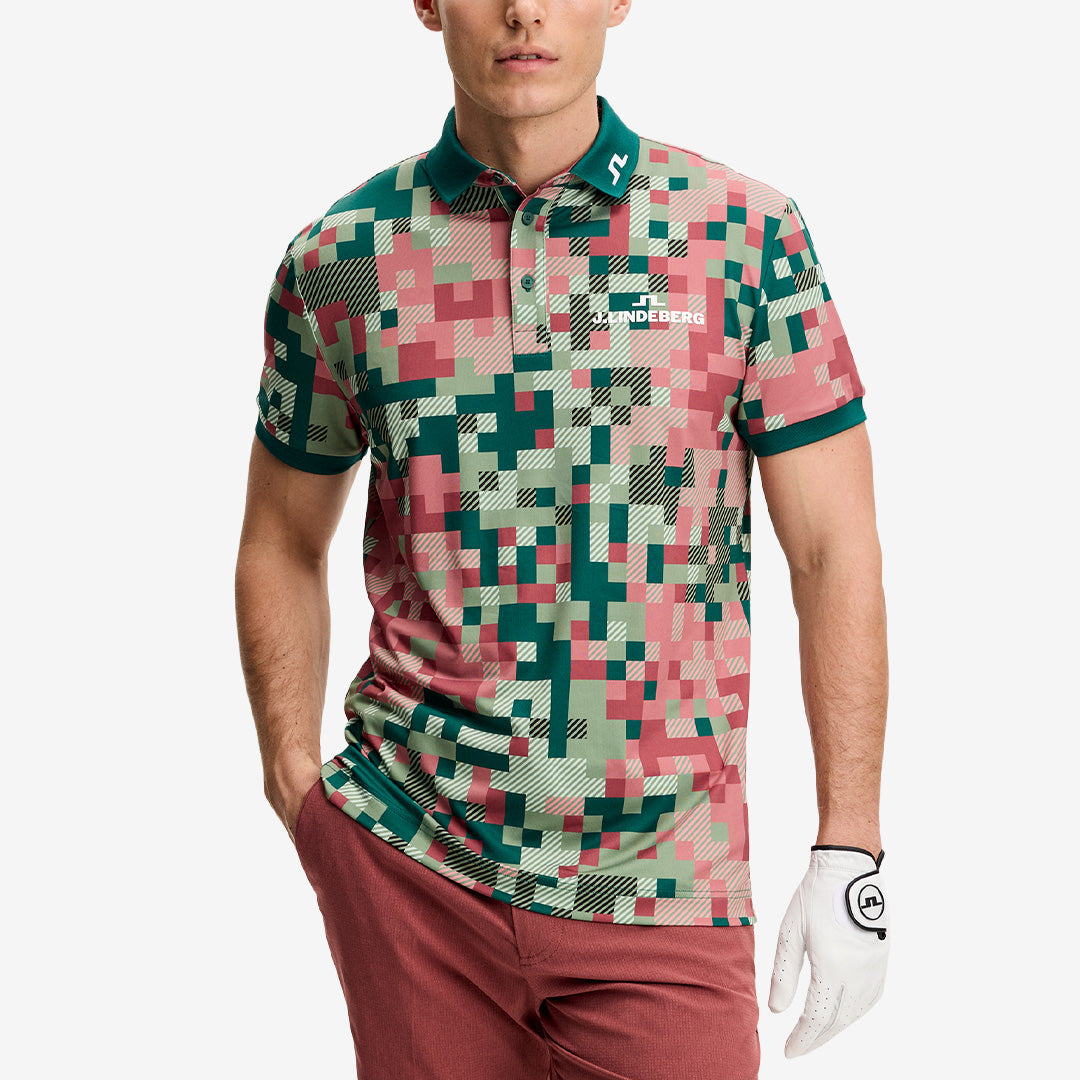 Bridger Tour Print Polo i multicolor för herr i stretchigt funktionsmaterial