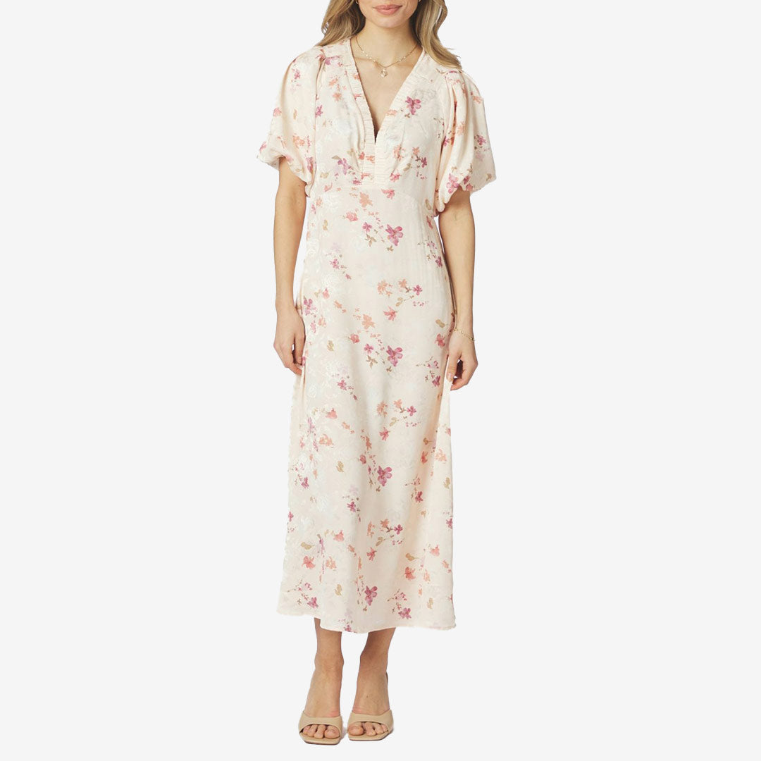Neo Noir Illana Sateen Print dress dam maxiklänning