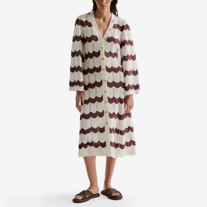 Isobel Wide Sleeve Knitted Midi Dress