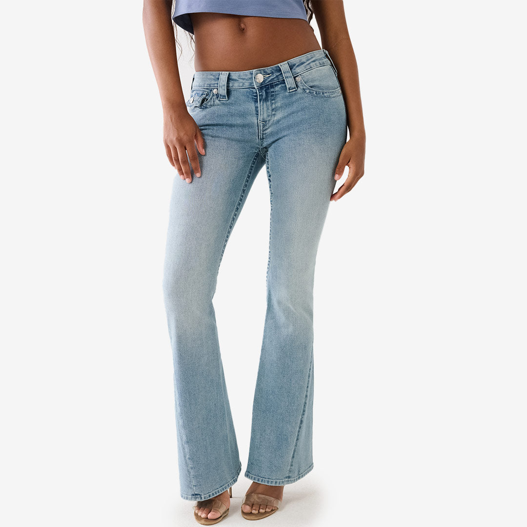 True Religion Joey low rise flare jeans dam i färgen Peak Spot