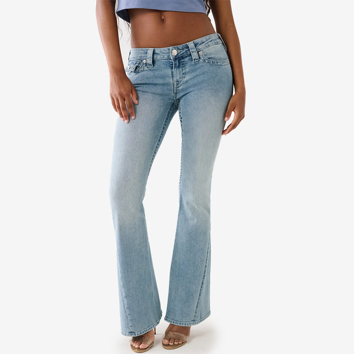 True Religion Joey low rise flare jeans dam i färgen Peak Spot
