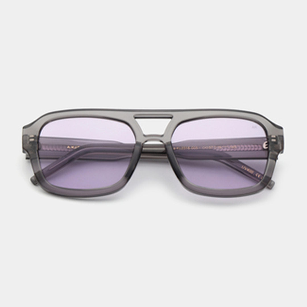 KAYA Grey Transparent oversized pilot-solglasögon unisex med grå transparent ram