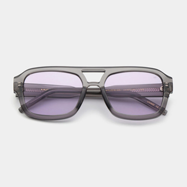 KAYA Grey Transparent oversized pilot-solglasögon unisex med grå transparent ram