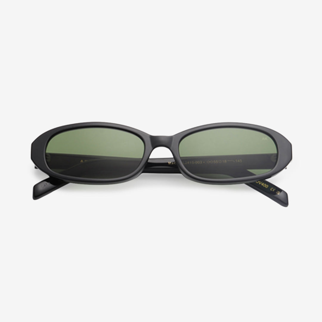 MACY Black unisex-solglasögon med svart ram